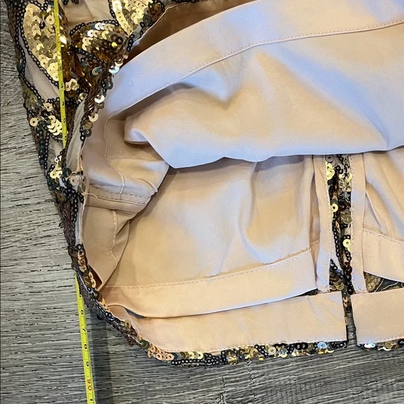 Boston Proper Gold and Brown Floral Mini Dress - Picture 6 of 9